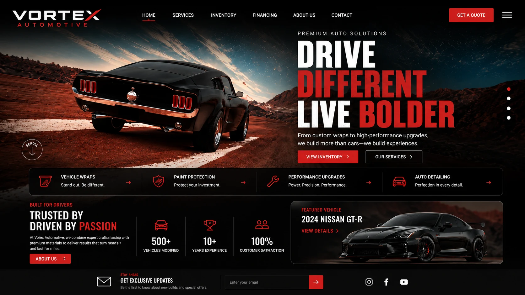 Website designed by Owzify for Vortex Automotive